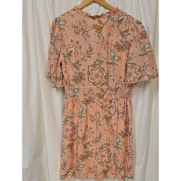 Spartina 449 Elayne Splitneck Dress Calm Waters Floral Cottagecore Beachy L - Picture 8 of 10